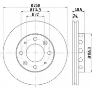 Тормозной диск BELACO JU2J2X 1263627041 I8 LAI9 BDI1021