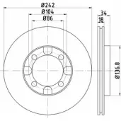 Тормозной диск BELACO 6VWYNA S1P 1WIP 1263628779 BDI124