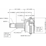 Шрус граната VEMA A HZSHW 385ZWZ1 Fiat 18261