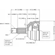 Шрус граната VEMA KSCHAP 18615 IK JZD7D Fiat