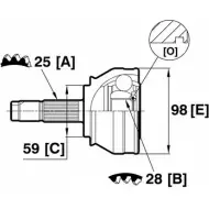Шрус граната VEMA 18745 1263757639 8G NBNDT DP185