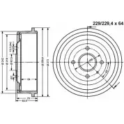 Тормозной барабан VEMA 9YX DJPS YIF7Q 801147 1263794223
