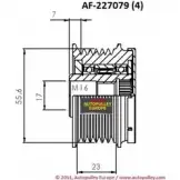 Обгонная муфта генератора AINDE AF227079 1264684217 CXQT5M 5XW 2T