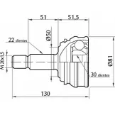 Шрус граната KSH-KOSHIMO 7Z1 WF VTO8S 1860.0068014 1264962273