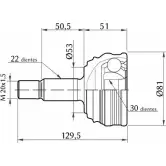 Шрус граната KSH-KOSHIMO Volkswagen Caddy (9K9A) 2 Фургон 42VFH6 1860.0068018 OY9Y2N 9