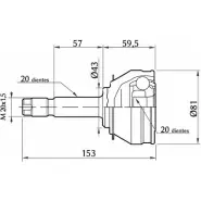 Шрус граната KSH-KOSHIMO ANRVTWC H RN1KV7 1264962317 1860.0068020