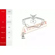 Тормозные колодки, дисковые, комплект ACEMARK 474N XX 112570 LV1T7MI 1265200849