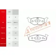 Тормозные колодки, дисковые, комплект ACEMARK OMN329 L 1X3C 112596 1265201143