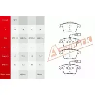 Тормозные колодки, дисковые, комплект ACEMARK 1265203003 112745 PJM M57 WG33K
