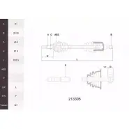 Приводной вал ACEMARK V8YOEA H EY489L 213305 1265291497