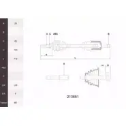 Приводной вал ACEMARK 213651 1265293107 XV9OY 1 W9O7