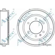 Тормозной барабан APEC BRAKING DRM9991 I15D2 A2 1265426973 0NCFIS