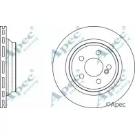 Тормозной диск APEC BRAKING 1265429301 GXYU51K DSK2145 DK 1N44