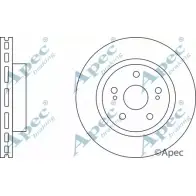 Тормозной диск APEC BRAKING 1265432447 GA338M DSK2606 W7NN XW