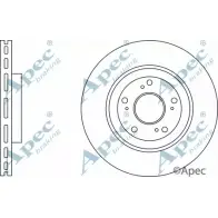 Тормозной диск APEC BRAKING 2E N64D8 1265433751 7FBHCUX DSK2890