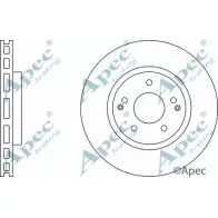 Тормозной диск APEC BRAKING QAYDH4C 1265434187 DSK2994 T8 URW