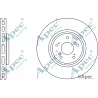 Тормозной диск APEC BRAKING K ZKBHPJ 0QWB1AW Honda CR-V 4 (RM) Кроссовер 2.2 i DTEC AWD (RE6) 150 л.с. 2012 – 2025 DSK3033