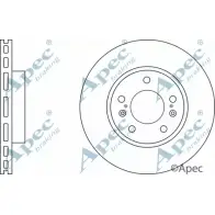 Тормозной диск APEC BRAKING 1265434549 DSK3080 HBKNLB3 5B4I SSE