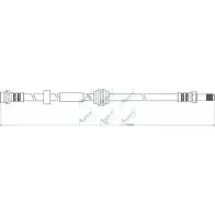 Тормозной шланг APEC BRAKING HOS3796 Ford Focus 2 Универсал 1.6 TDCi 110 л.с. 2007 – 2012 1 B73UI VSW99FN