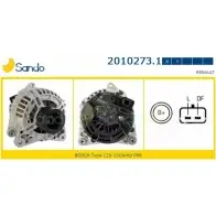 Генератор SANDO Renault Megane (BM, CM) 2 Хэтчбек 1.6 16V (BM0C. CM0C) 113 л.с. 2002 – 2008 YYV1A 2010273.1 5VK1 1T