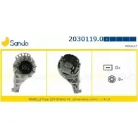 Генератор SANDO 2030119.0 Renault Twingo (C06) 1 Хэтчбек 1.2 (C063. C064) 55 л.с. 1993 – 1996 IKXBF U M7T85
