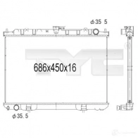 Радиатор охлаждения двигателя TYC 7241013 8717475048773 2EZS IS Nissan X-Trail