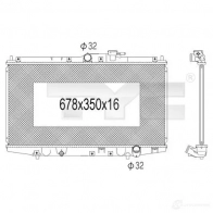 Радиатор охлаждения двигателя TYC Honda Accord 6 (CE, CD, CF) 1997 – 2002 3J8K T 7121002 8717475048360