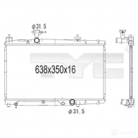 Радиатор охлаждения двигателя TYC 8717475049329 Toyota Yaris Verso (XP20) 1 2000 – 2005 6KCS LO 7361010