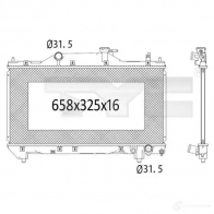 Радиатор охлаждения двигателя TYC 7361018 8717475049046 Toyota Avensis (T220) 1 Хэтчбек 1.6 (ZZT220) 110 л.с. 2000 – 2003 DNXZR S7