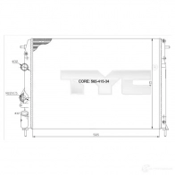 Радиатор охлаждения двигателя TYC 7280011 W 906501 8717475033175 Volvo S60 1 (384) 2000 – 2010