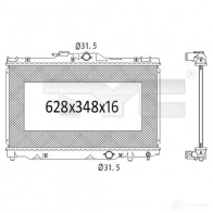 Радиатор охлаждения двигателя TYC 8717475049121 S8D F4 7361025 Toyota Corolla (E110) 8 Универсал 1.8 4WD 125 л.с. 1997 – 2001