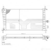 Радиатор охлаждения двигателя TYC 8717475023787 7100026 Ford Fiesta 4 (DX, JA, JB) Хэтчбек 1.2 5 i 16V 75 л.с. 1995 – 2002 F1PDL4 Y