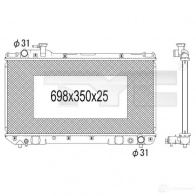 Радиатор охлаждения двигателя TYC 8717475049152 XSV 8L 711180 7361017