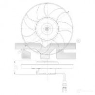 Вентилятор радиатора TYC 8717475077377 Volkswagen Transporter (T4) 4 Фургон 2.4 D 75 л.с. 1997 – 2003 8370025 ZO LKM5