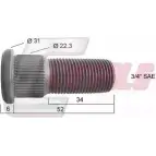 Болт колеса CASALS 9EFYWOS 1268830413 6SHG 0V 21423