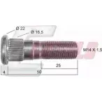 Болт колеса CASALS A1LDUK6 1268830423 8 SCHZA 21435
