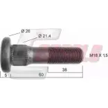 Болт колеса CASALS ORN 26A H90GW7C 21455 1268830431