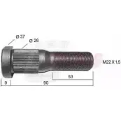 Болт колеса CASALS RD 53C1V 1268830439 C6ZQ4UY 21460