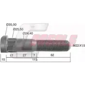 Болт колеса CASALS 1268830501 21495 84H3X2 O8GM5O 7