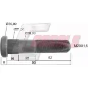 Болт колеса CASALS 1268830509 21498 HY EIR 2GHJBXR