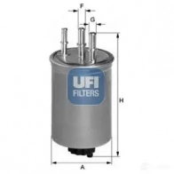 Топливный фильтр UFI 8003453061613 T 1CVSKY 1336552 24.445.00 - Изображение 4
