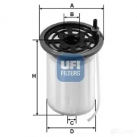 Топливный фильтр UFI L N5CU 26.H2O.00 1215224463 8003453089471