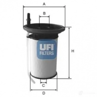 Топливный фильтр UFI 1215222303 26.053.00 8003453089501 6YJP 1WD - Изображение 5
