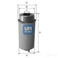 Топливный фильтр UFI 24.455.00 1336558 OZGA F 8003453061804
