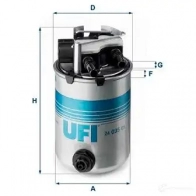 Топливный фильтр UFI 8003453062443 24.095.01 1336400 2I98WQ S - Изображение 5