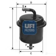 Топливный фильтр UFI I UNVW 1338414 31.543.00 8003453153240