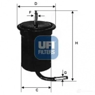 Топливный фильтр UFI 31.696.00 QS X62 Mazda 8003453154742