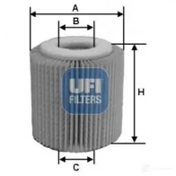 Масляный фильтр UFI S6U H6T2 8003453068131 1336696 25.150.00