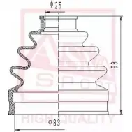 Пыльник шруса ASVA 1269708005 ASBT-119 349 W50