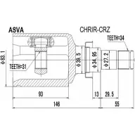 Шрус граната ASVA 7 2WM1 Chevrolet Cruze CHRIR-CRZ